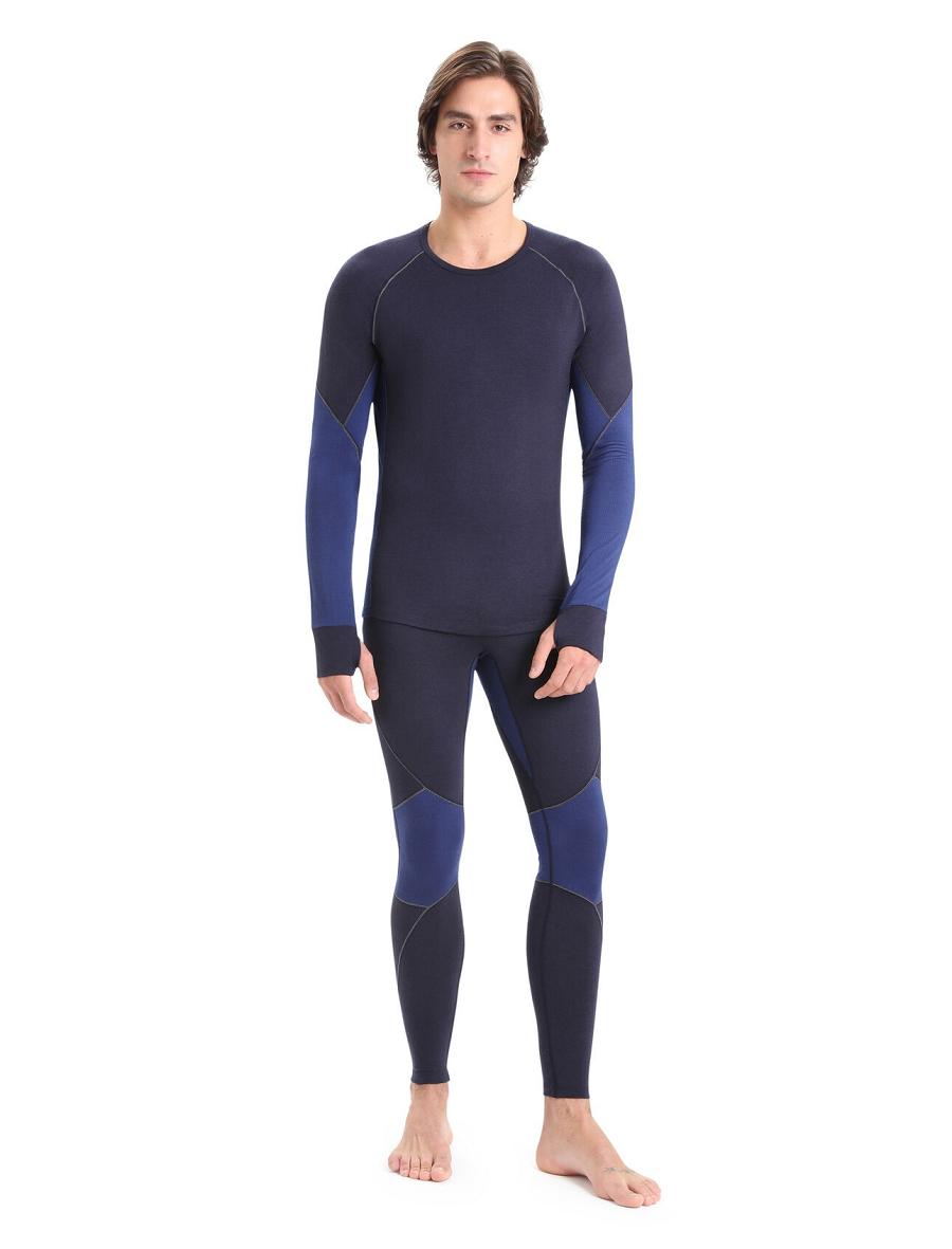 Icebreaker BodyfitZone™ Merino 260 Zone Thermal Leggings Miesten Base Layers Laivastonsininen Kuninkaallinen Sininen Laivastonsininen | FI 1392WNBY